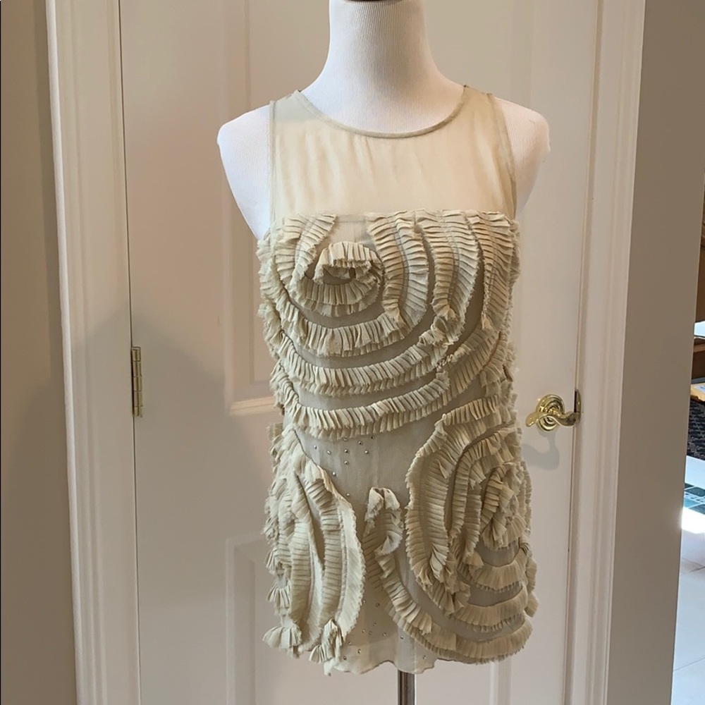 Tracy Reese Creamy Nude Silk Top. XS